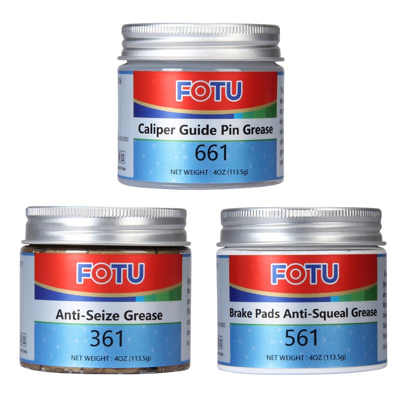 FOTU 661 Guide Pin Grease for Brake Caliper 561 AntiSqueal for Brake Pads 361 High Temperature Copper AntiSeize A Complete Grease Set