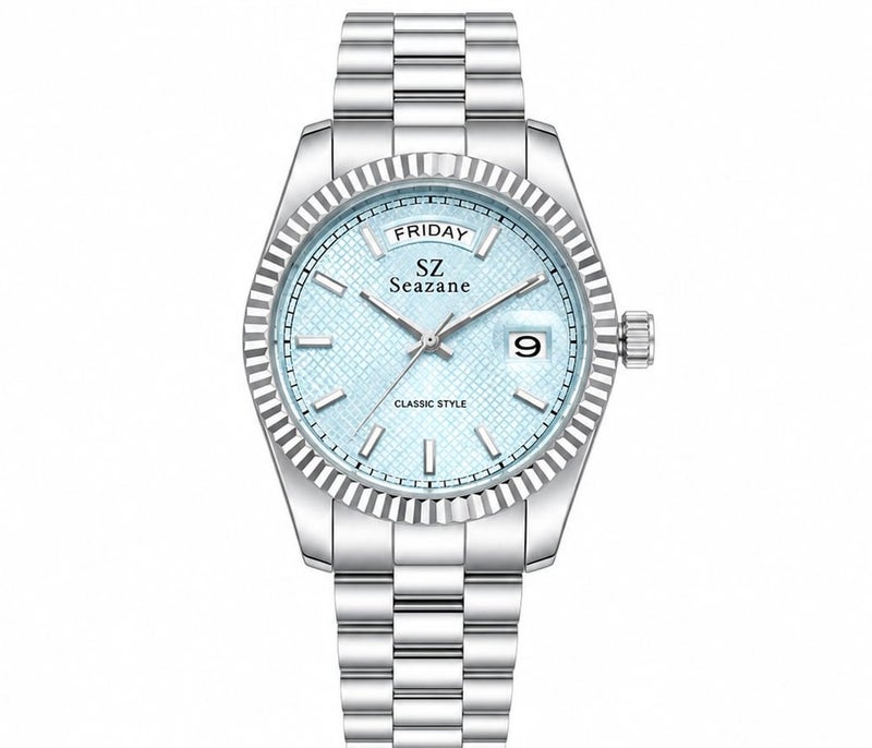 A classic men's wristwatch from the Seazone brand, with a design inspired by luxury watches.