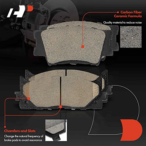 A-Premium Front and Rear Ceramic Disc Brake Pads Set Compatible with Select Lexus and Toyota Models - ES300h 2013-2018, ES350 2007-2018, Avalon 2008-2018, Camry 2007-2017, with Hardware, 8 Pcs - Image 3