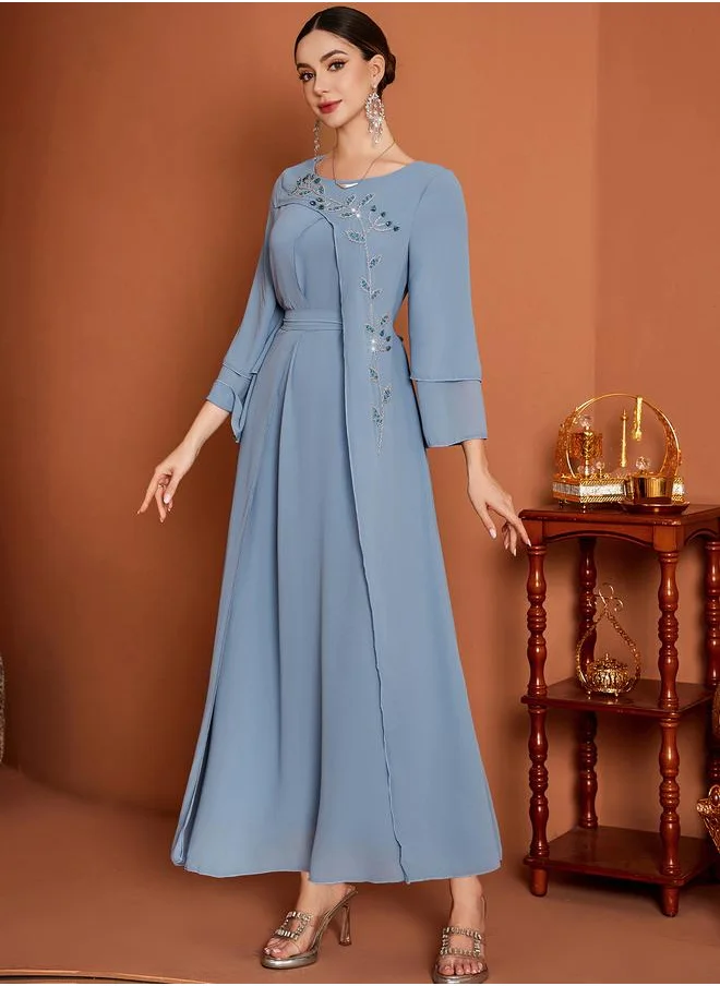 تايك تو Take Two Embellished Square Neck A-Line Maxi Dress