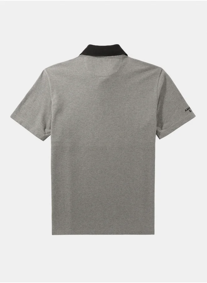 American Eagle AE Colorblock Logo Flex Pique Polo Shirt