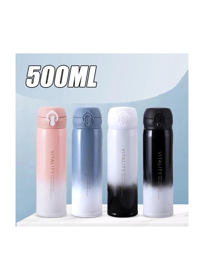 QSHOP QSHOP® Fashion Thermos Mug 500ml Vacuum Travel Mug Healthy Stainless Steel Thermos Insulated Thermos with Airtight Lid  - Image 5