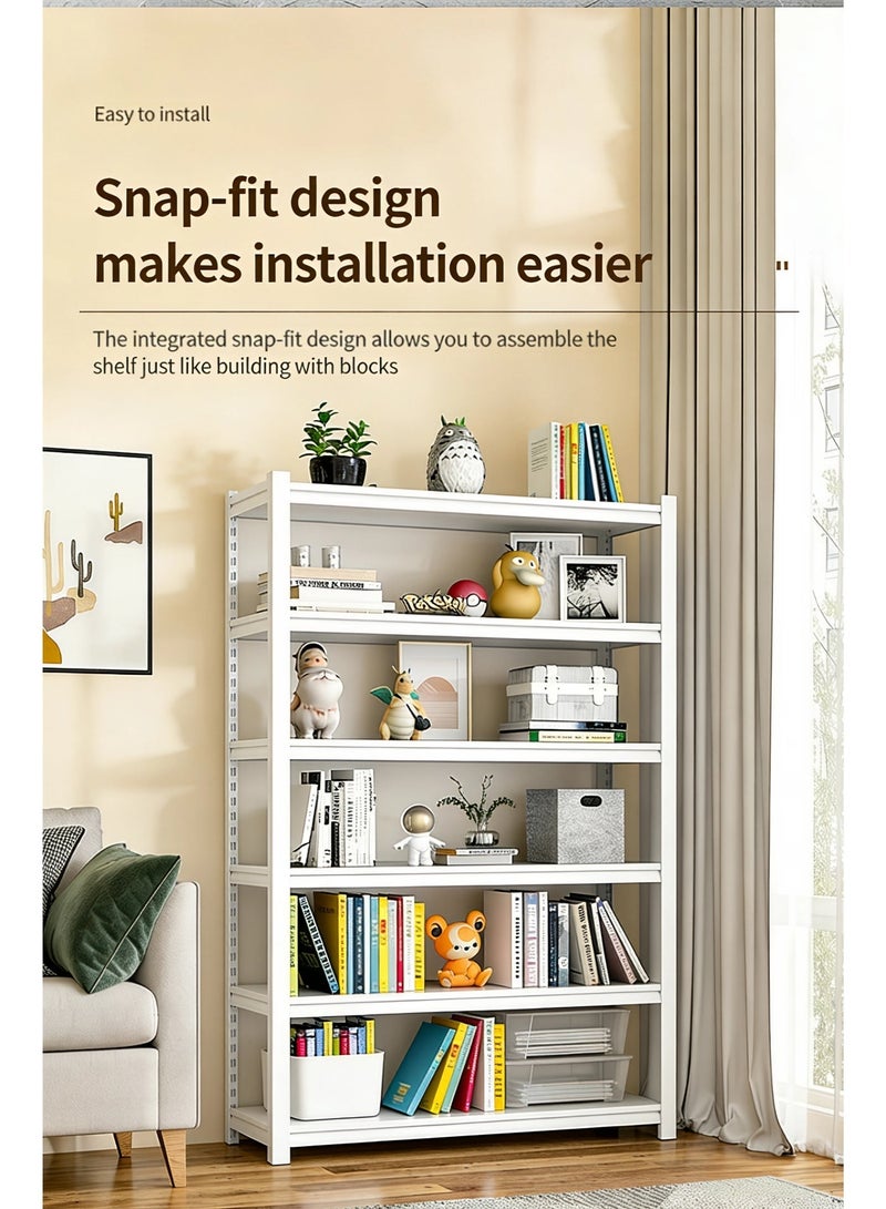 High Quality 6 Tier Metal Rack Shelving, Heavy Duty Extra Divider Layer Adjustable Storage Rack, Garage Shelves for  Basement, Pantry, Living Room, Warehouse, Max Capacity 150KG White Unit 183 x 90 x 40 cm - Image 5