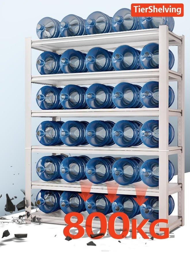 High Quality 6 Tier Metal Rack Shelving, Heavy Duty Extra Divider Layer Adjustable Storage Rack, Garage Shelves for  Basement, Pantry, Living Room, Warehouse, Max Capacity 150KG White Unit 183 x 90 x 40 cm - Image 4