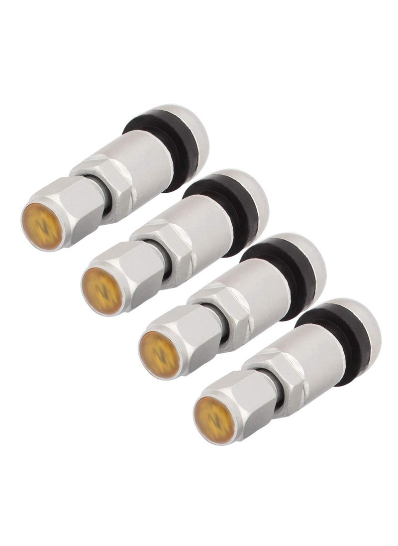 TOMALL TOMALL Bolt-in Tire Valve Stem Caps Explosion Proof Inner Tubeless TPMS Valve Stem Silver Aluminum  - Image 3