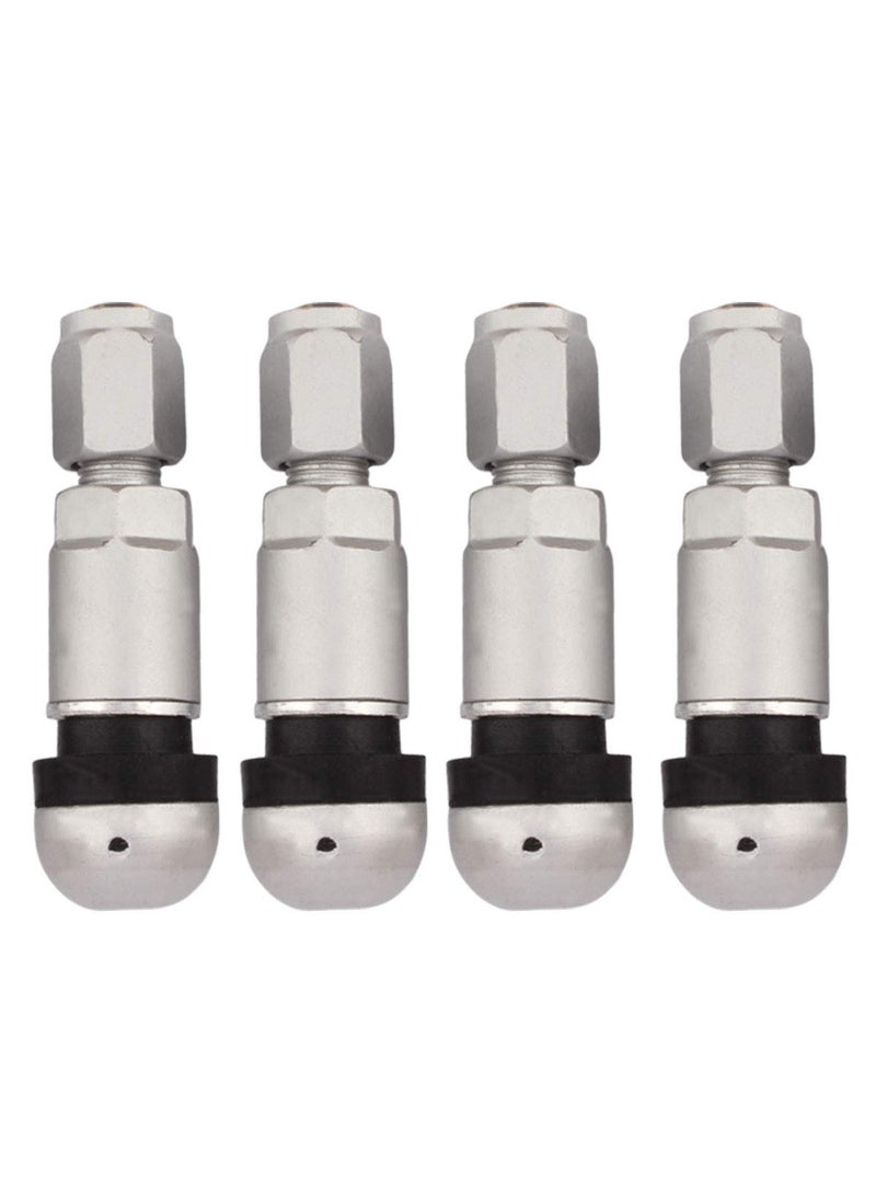 TOMALL TOMALL Bolt-in Tire Valve Stem Caps Explosion Proof Inner Tubeless TPMS Valve Stem Silver Aluminum  - Image 1