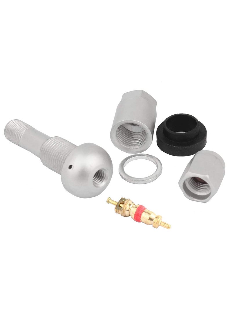 TOMALL TOMALL Bolt-in Tire Valve Stem Caps Explosion Proof Inner Tubeless TPMS Valve Stem Silver Aluminum  - Image 5