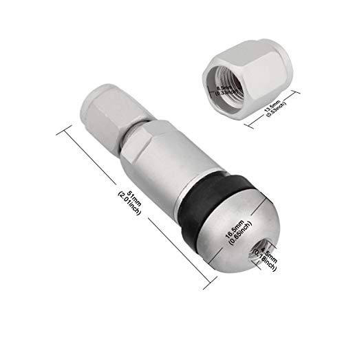 TOMALL غطاء صمامات الإطارات من TOMALL مقاوم للانفجار من الألمنيوم الفضي - Image 2