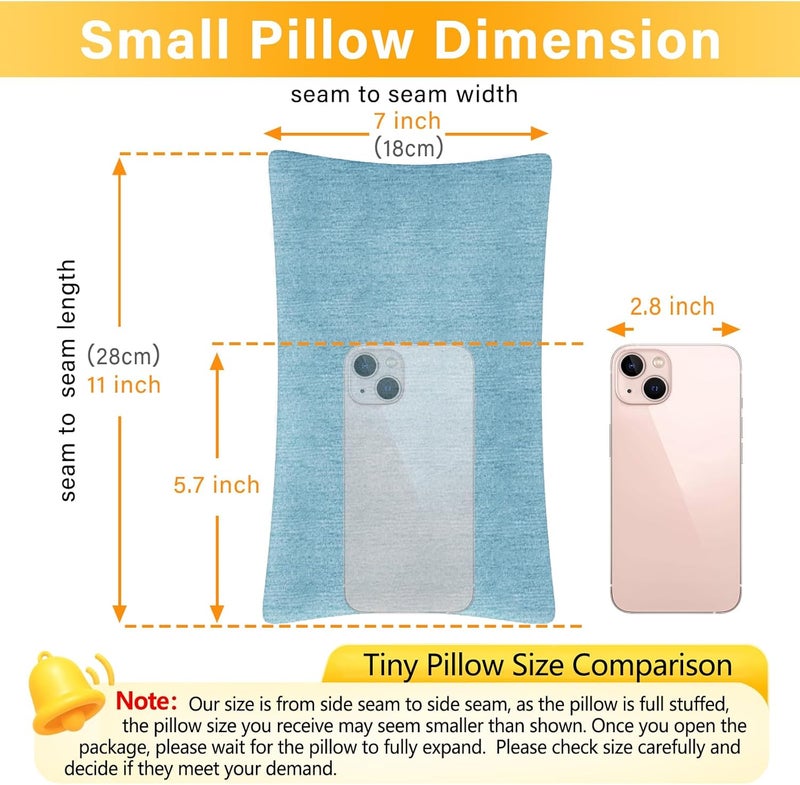 1 MIDDLE ONE 2 Pack Small Pillow, Cooling Memory Foam Mini Pillow 11 X 7 Inches for Sleeping, Travel, Nap and Neck, Knee, Lumbar Support, Tiny Cushion for Pet, Dogs (Blue) - Image 3
