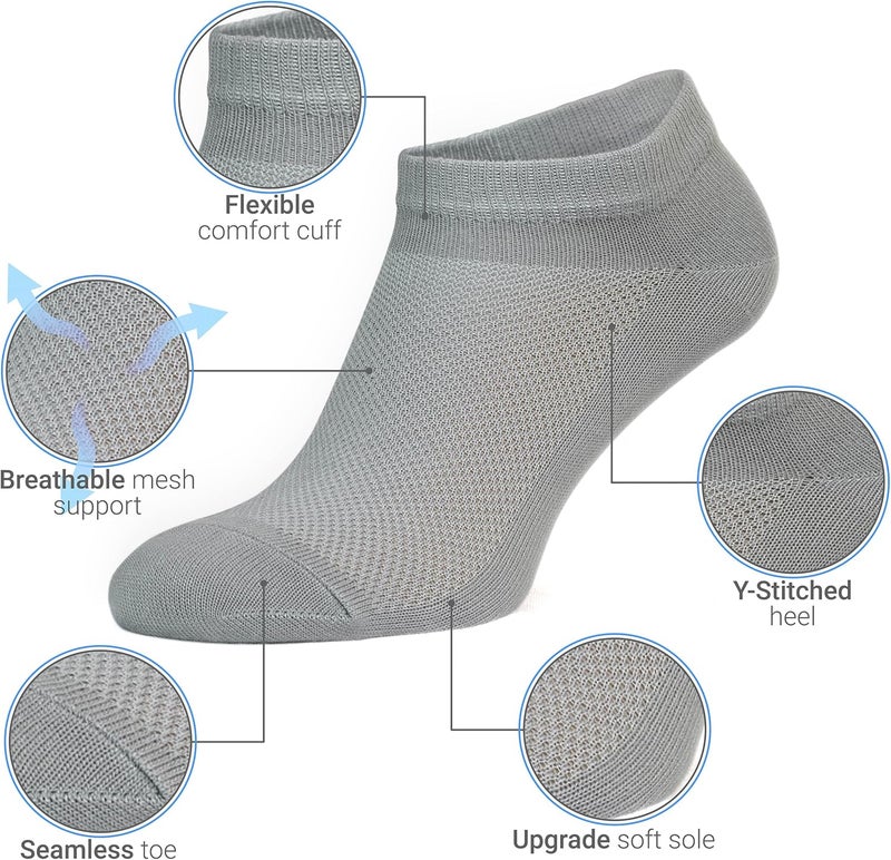 Duna Womens Socks, Ultra Thin Breathable Cotton Ankle Socks for Women, Athletic Running Low Cut No Show - Image 2