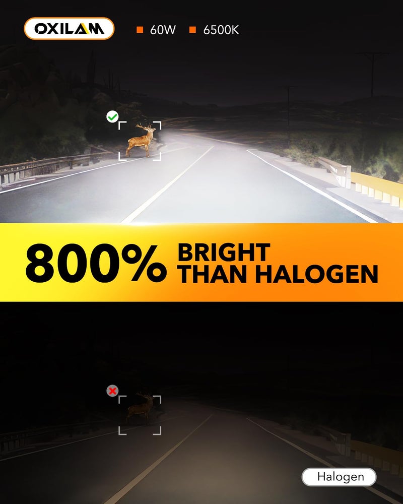 OXILAM H11 LED Bulbs, 30000 Lumens 800% Ultra-Bright, 6500K Pure White H8 H9 Fog Light, Easy Plug-N-Play Installation, IP68 Waterproof, Pack of 2 - Image 2