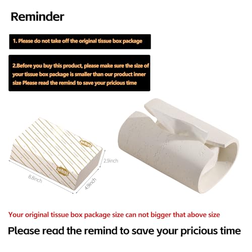 Haocoott Tissue Box Cover Rectangle, Resin Facial Tissue Holder Covers Toilet Paper Holder, Tissue Holders Decorative Paper Dispenser Home Decor for Bathroom Kitchen Bedroom Living Room Office Cream - Image 4