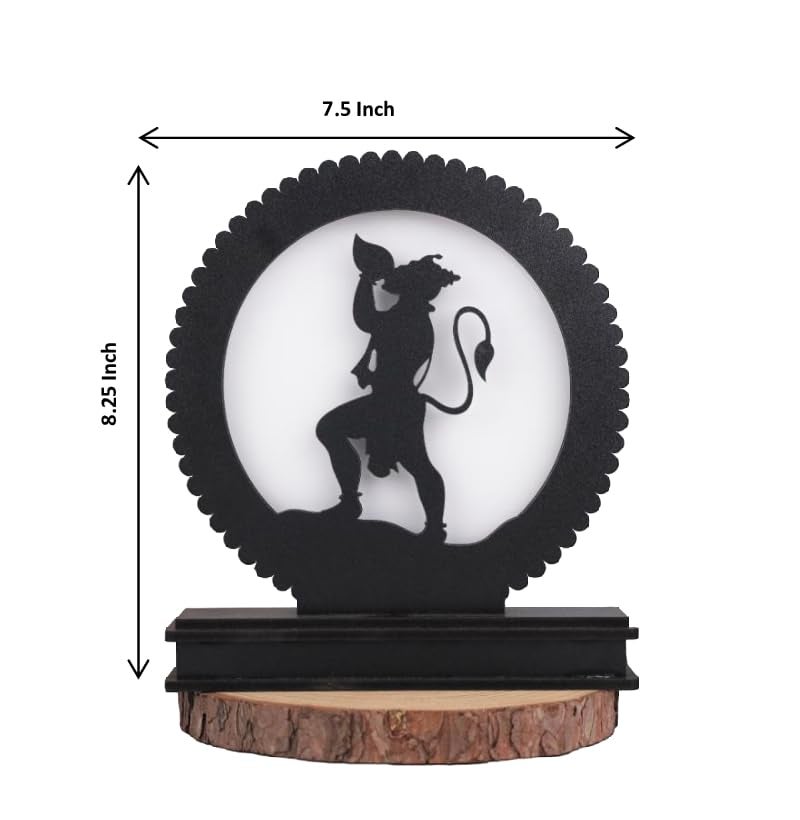 LASER ART Ethereal Hanuman LED Backlit Table Lamp - 8.25" Illuminated MDF Wooden & Acrylic Light With Power Adapter For Worship & Home Decor - Image 4