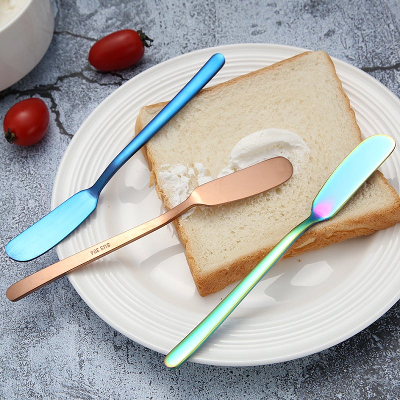 general 304 Stainless Steel Butter Knife Korean Style Long Handle Jam Spreader - Image 3