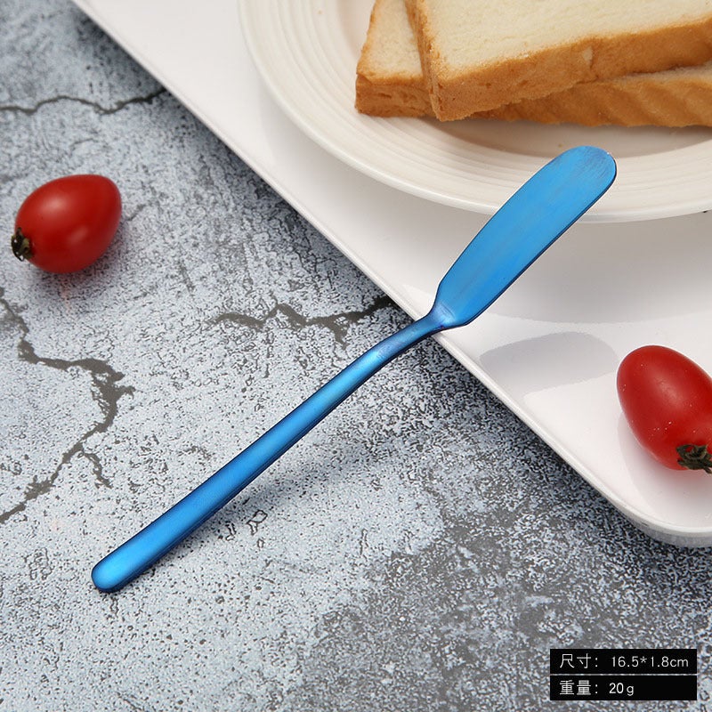 general 304 Stainless Steel Butter Knife Korean Style Long Handle Jam Spreader - Image 1