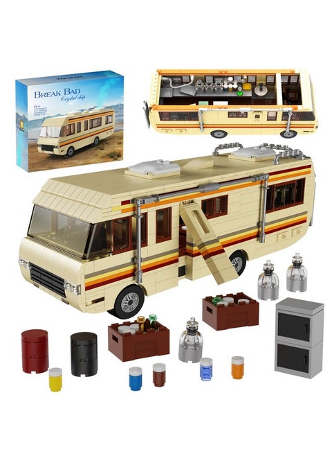 Breaking Bad Rv Car Building Set Car Model Building Blocks Toys For Adult Breaking Bad The Krystal Ship Creative Camper Van Building Block Merchandise For Fans And Kids Ages 612(691 Pcs)