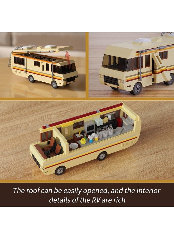 Breaking Bad Rv Car Building Set Car Model Building Blocks Toys For Adult Breaking Bad The Krystal Ship Creative Camper Van Building Block Merchandise For Fans And Kids Ages 612(691 Pcs)