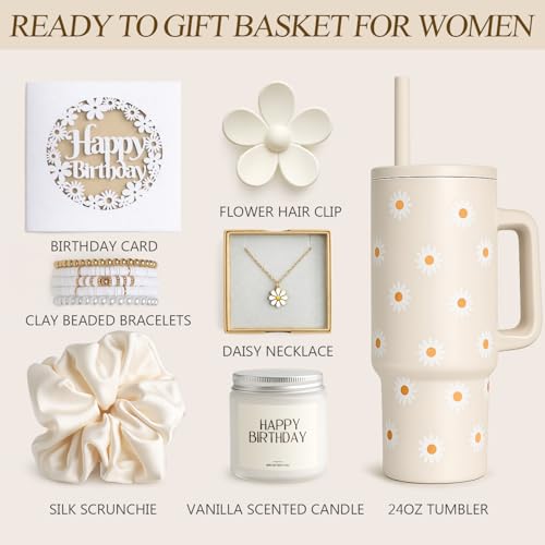 Mirasphere Birthday Gifts for Women Teen Girl - Cute Teen Girl Gifts with Daisy Tumbler - Happy Birthday Box for Women Her Sister Best Friend Daughter Female of All Ages (Daisy) - Image 2