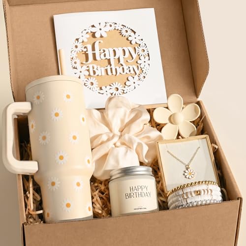 Mirasphere Birthday Gifts for Women Teen Girl - Cute Teen Girl Gifts with Daisy Tumbler - Happy Birthday Box for Women Her Sister Best Friend Daughter Female of All Ages (Daisy) - Image 1