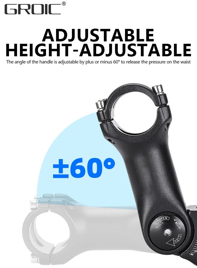 GROIC جذع دراجة MTB قابل للتعديل 31.8 مم - 120 مم 60 درجة رافعة جذع الدراجة للمقود - موسع مقود الدراجة الجبلية من سبائك الألومنيوم لدراجة الطريق MTB Road City - Image 3