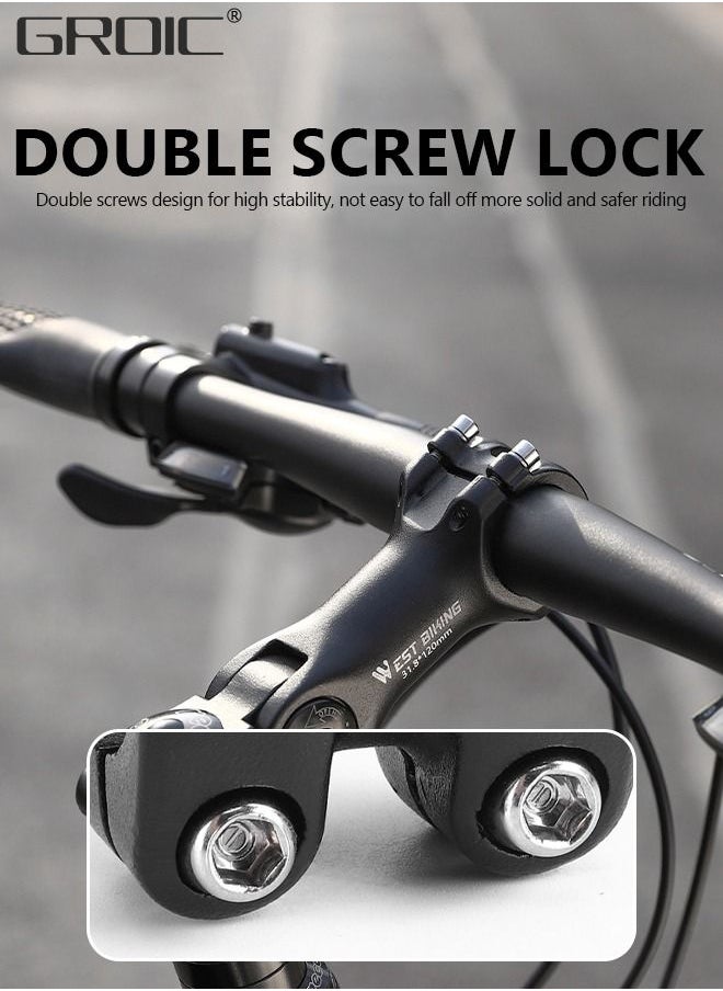 GROIC Adjustable MTB Stem 31.8mm - 120mm 60 Degree Bike Stem Riser for Handlebar - Aluminum Alloy Mountain Bike Handlebar Riser Extender for MTB Road City Bike Bicycle  - Image 3