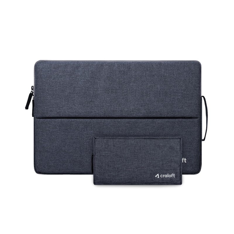 CRALOFT 15–15.6 Inch Laptop Sleeve Cover Bag with Charger Pouch – Slim, Water-Resistant & Protective Case for MacBook, Dell, HP, Lenovo – Ideal for Office & Travel Use (Grey_L25) - Image 1
