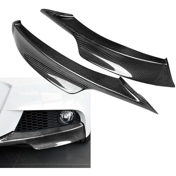 FINMOKAL Real Carbon Fiber Front Bumper Lip Splitter Spoiler Compatible with BMW 3 Series E90 M Sport 325i 330i 335i LCI Sedan 4-Door 2009-2012 - Image 1
