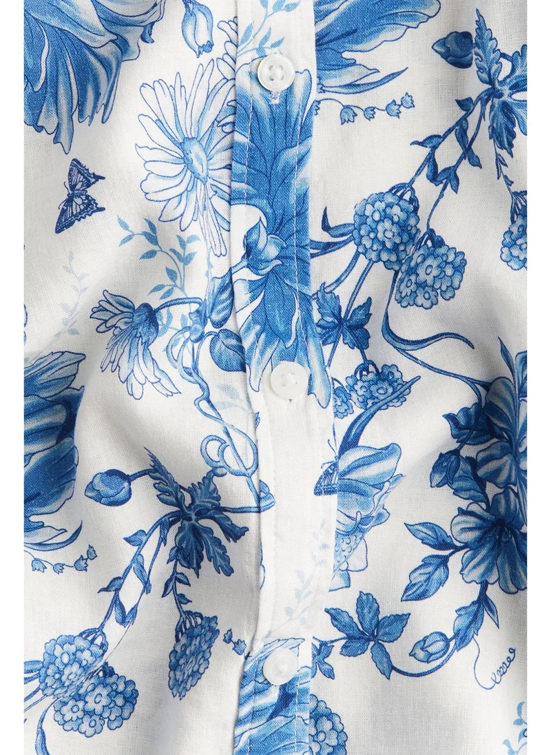 اتش اند ام Linen-blend blouse
