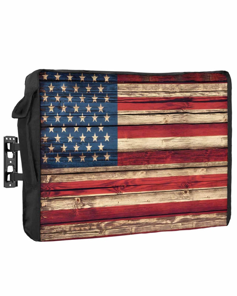 Vintage American Flag Outdoor TV Cover 30 to 32 Inches Weatherproof Waterproof Brown Red Blue - Image 2