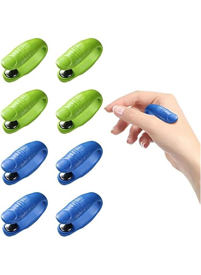 Generic 8 Pieces Acupressure Hand Clip for Migraine Relief and Relaxation in Green and Blue  - Image 1