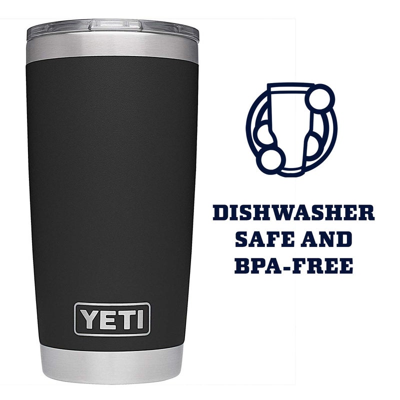 YETI Rambler 20 oz Tumbler, Stainless Steel, Vacuum Insulated with MagSlider Lid, Black - Image 4