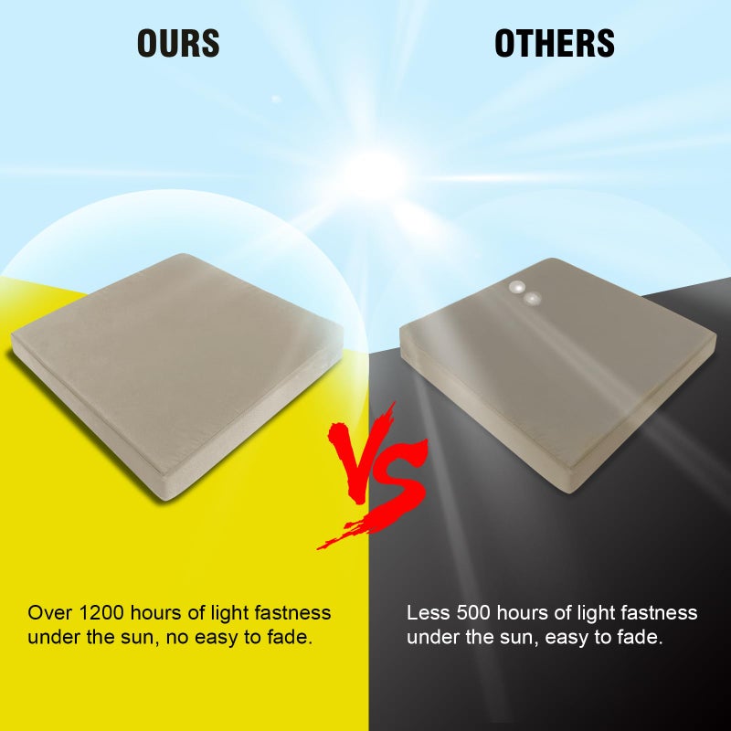 GUEGLSA Replacement Outdoor Cushion Covers 24x24x5 inch, Waterproof Patio Seat Cushion Slipcovers, Chair Cushion Slip Cover, Set of 2, Khaki - Image 3