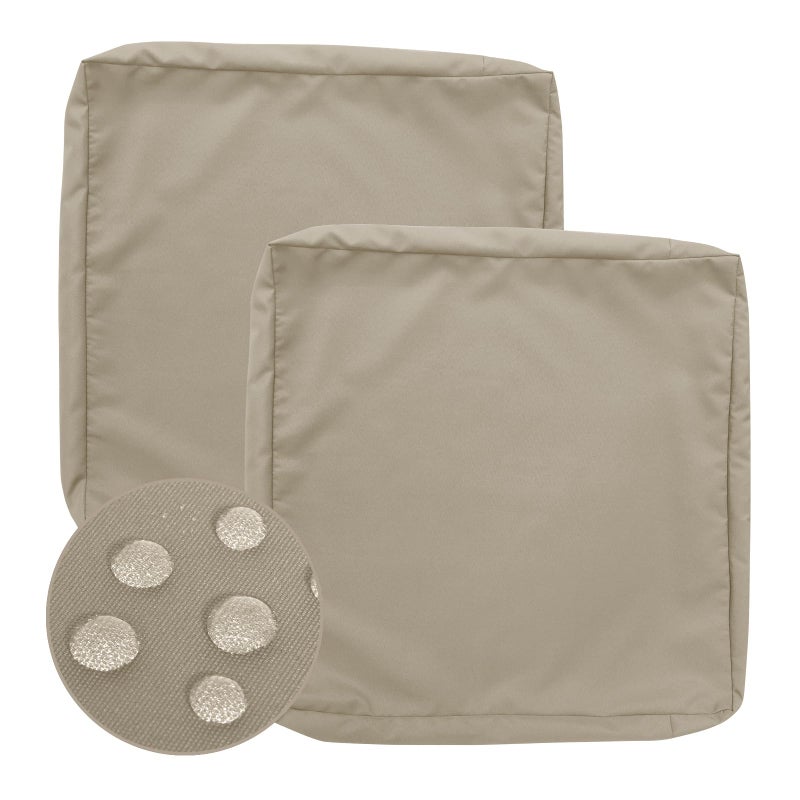 GUEGLSA Replacement Outdoor Cushion Covers 24x24x5 inch, Waterproof Patio Seat Cushion Slipcovers, Chair Cushion Slip Cover, Set of 2, Khaki - Image 1