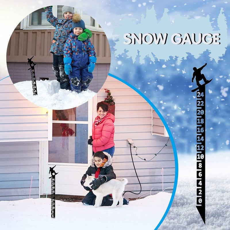 comfrt Snowflake Snow Gauge Outdoor, Snowflake Snow Gauge Measuring Gauge, Metal Snow Gauge Yard Stake for Yard, Christmas Rain Gauge Outdoor Decoration (E) - Image 5