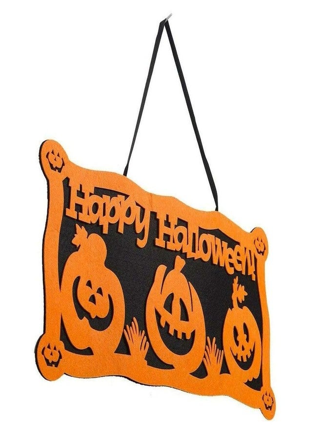 JAGMAG® 1 pcs Halloween Hanging Decorations- Happy Halloween Party Plate Banner Halloween Door Sign Felt Decorative Novelty Festival Funny Front Door Decor Hanging Door Decoration Felt Party Wall - Image 3