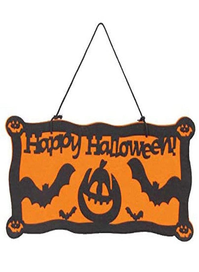 JAGMAG® 1 pcs Halloween Hanging Decorations- Happy Halloween Party Plate Banner Halloween Door Sign Felt Decorative Novelty Festival Funny Front Door Decor Hanging Door Decoration Felt Party Wall - Image 2