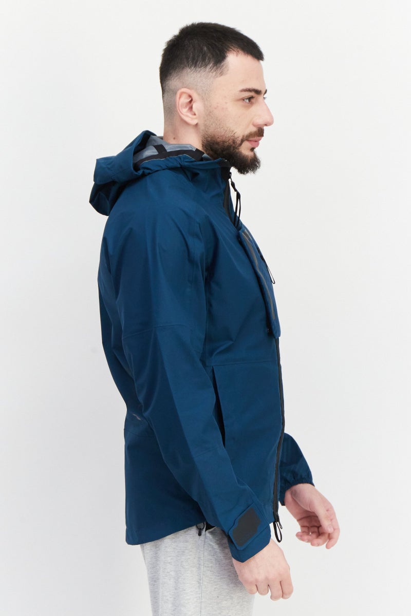 Adidas Men Sportswear Fit Hooded Training Jacket, Teal Blue - Image 4