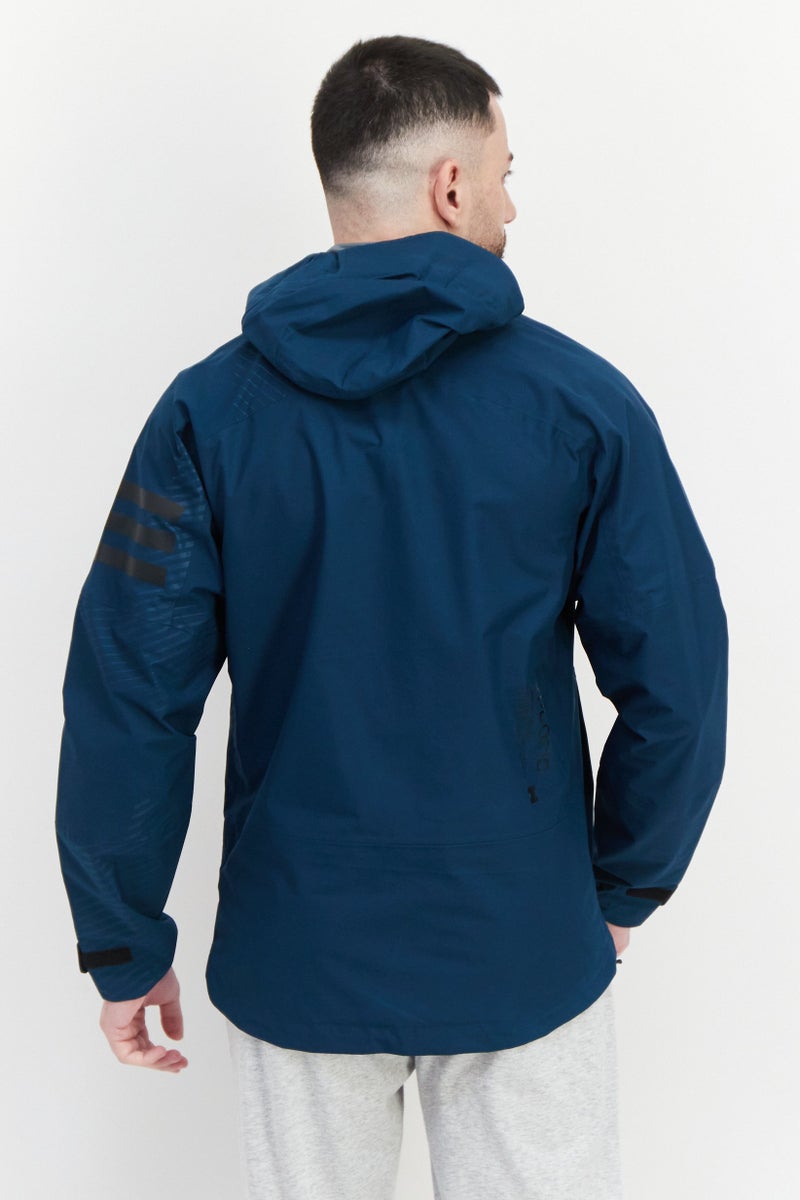 Adidas Men Sportswear Fit Hooded Training Jacket, Teal Blue - Image 2