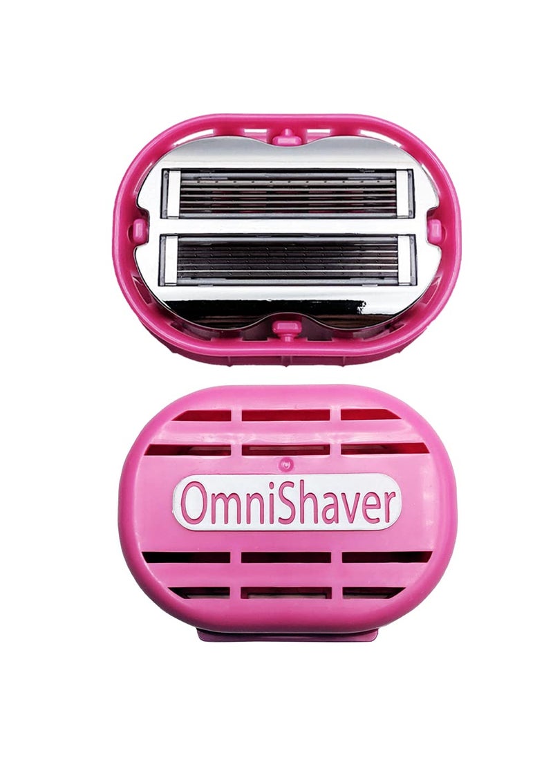 OmniShaver Premium Omnishaver with Pink Travel Case  The Fastest Way to Shave Head Legs Arms Body an Alternative to Disposable Shaving Razors Self Cleans  Strops During Use  Bald Head Shaver for Women 