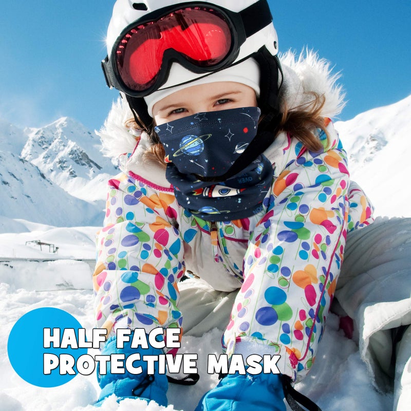 MCTi Kids Neck Gaiter Warmer Winter Fleece Scarves Face Masks 2 Packed for Snow Skiing Snowboarding - Image 3