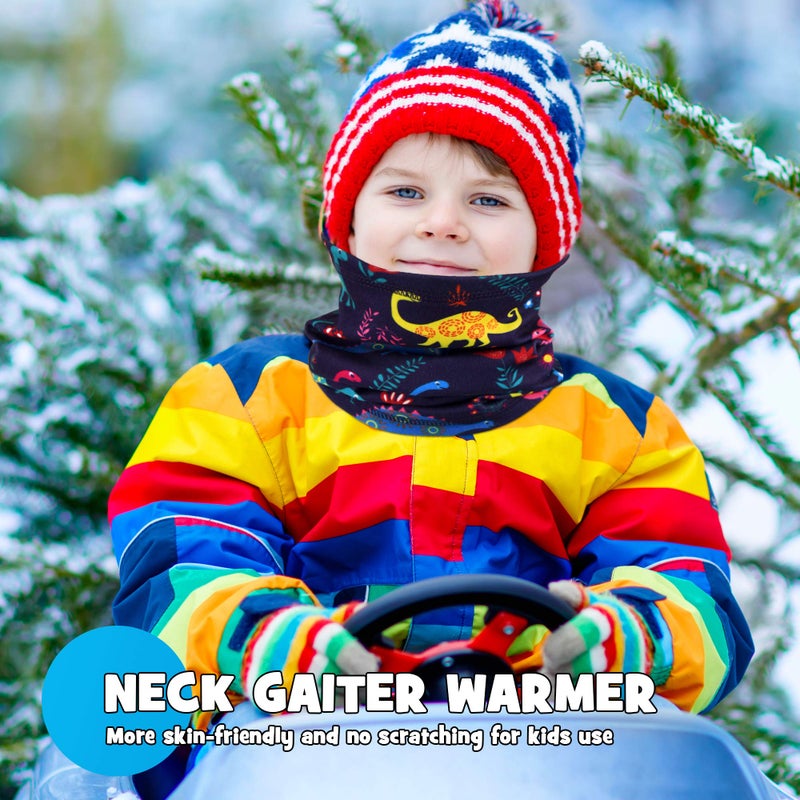 MCTi Kids Neck Gaiter Warmer Winter Fleece Scarves Face Masks 2 Packed for Snow Skiing Snowboarding - Image 4