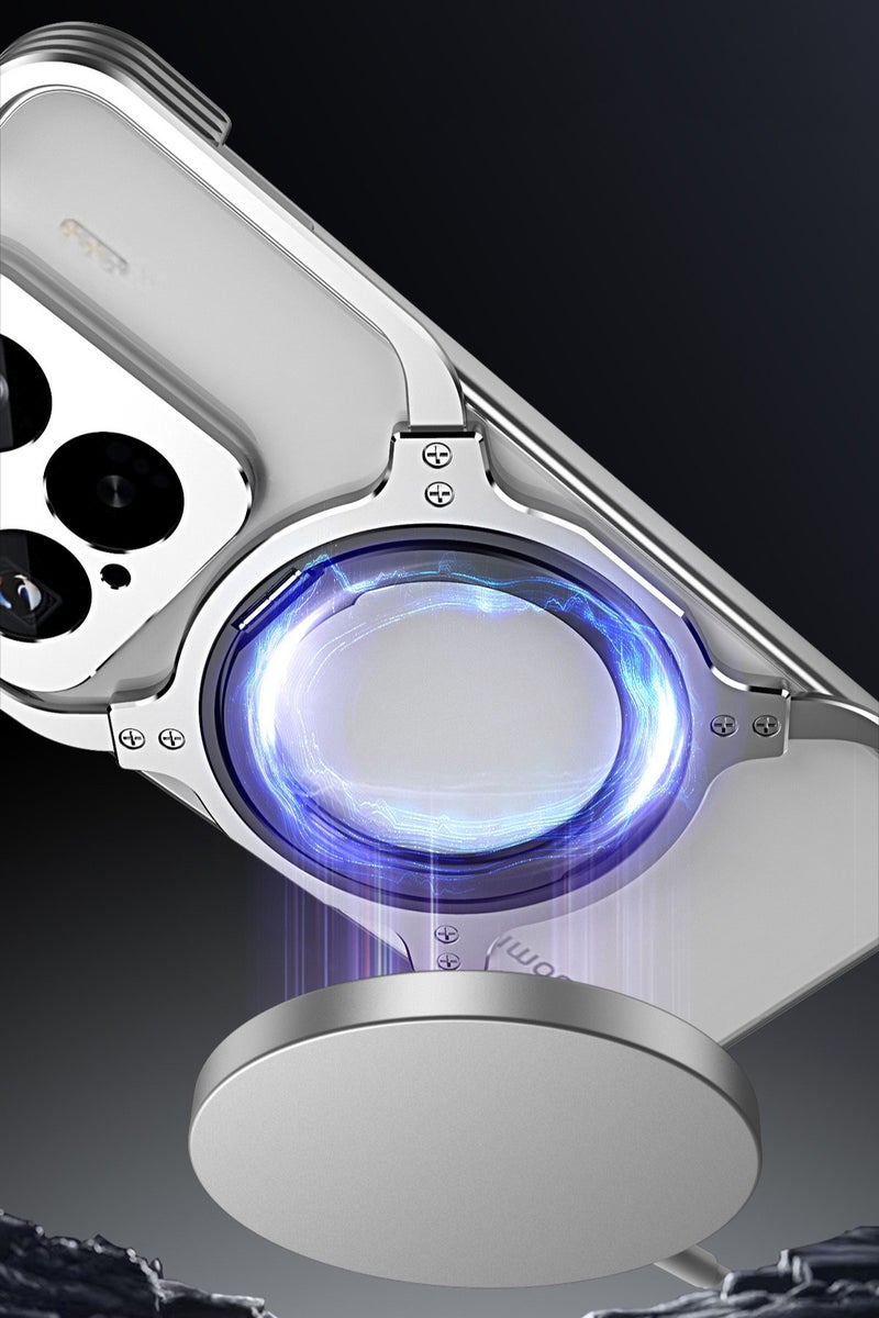 general Premium Magnetic Aluminum Metal Case for Xiaomi 15 - Shockproof Slim Protective Cover with 360° Rotatable Kickstand, For Magsafe Compatible Holder - Image 2