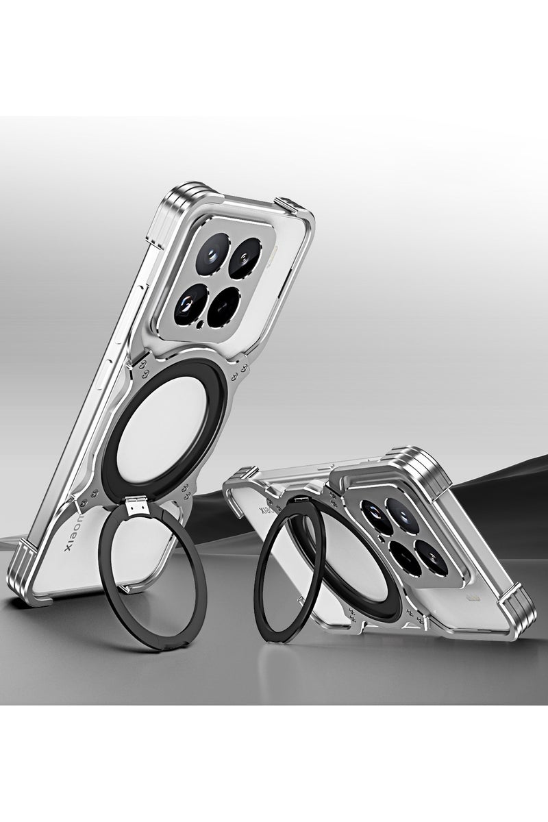 general Premium Magnetic Aluminum Metal Case for Xiaomi 15 - Shockproof Slim Protective Cover with 360° Rotatable Kickstand, For Magsafe Compatible Holder - Image 1