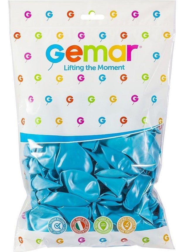 Gemar Metallic Balloon Light Blue 100 Pack  - Image 2