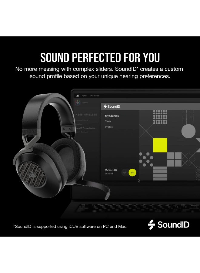 كورسير سماعة الألعاب اللاسلكية CORSAIR HS65 متعددة المنصات مع بلوتوث – صوت محيطي دولبي 7.1 – ميكروفون متعدد الاتجاهات – متوافقة مع iCUE – PC، Mac، PS5، PS4، نينتندو سويتش، موبايل – كربون - Image 3