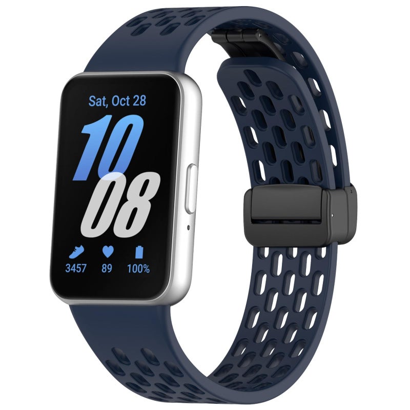 NESLIN Sports Magnetic Band Compatible with Samsung Galaxy Fit 3 SM-R390 (2024), Breathable Silicone Strap Replacement - Image 2