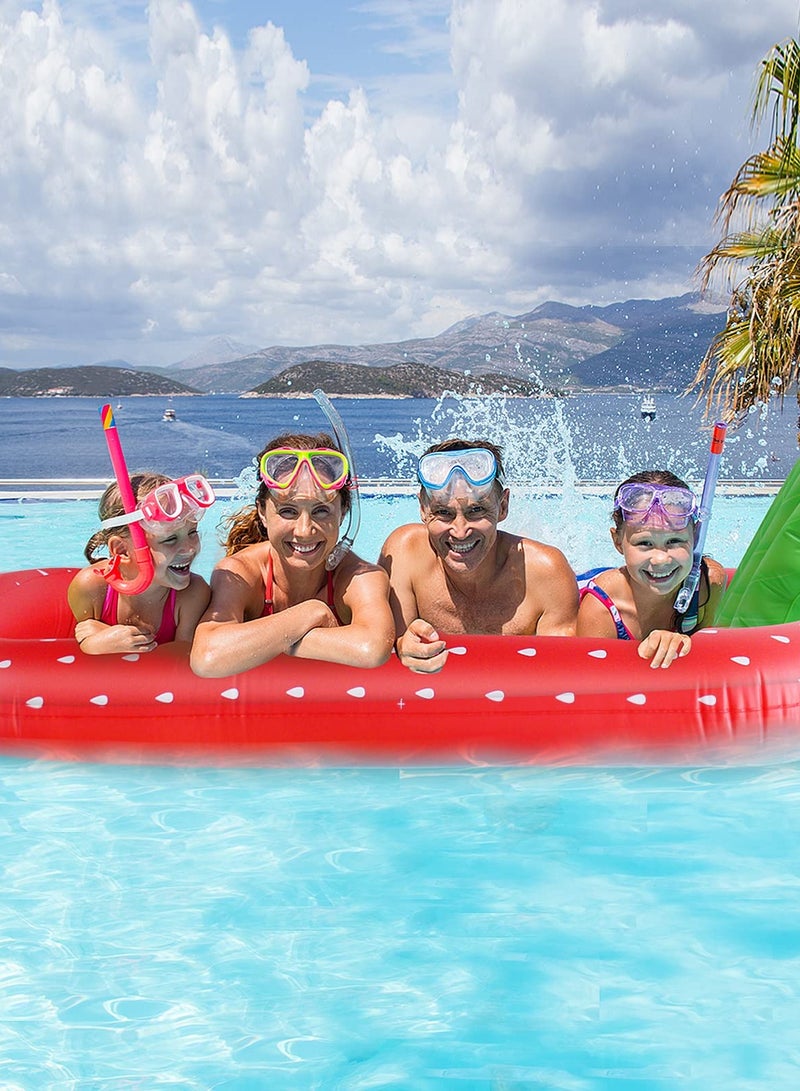 Pool Inflatable Floats Adult, Giant Pineapple Inflatable Pool Floats With Cup Holder,170 CM Beach Floaties Lounge Luxury Recliner for Summer Outdoor Swimming Pool Party (Red)