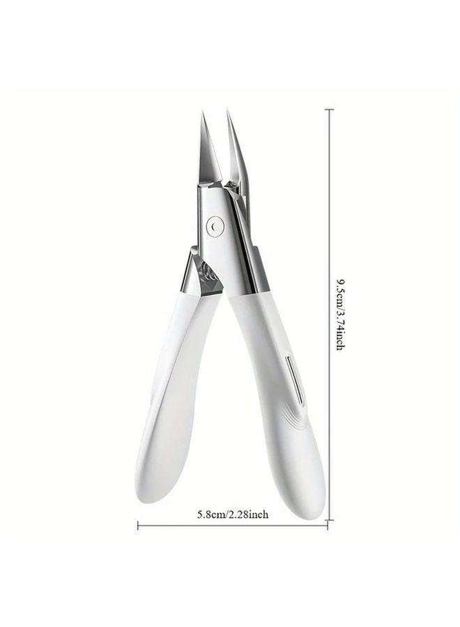 White Oblique Edged Eagle Beak Pliers Stainless Steel Toe Nail Clipper Precision Sharp Blades Ergonomic Design - Image 5