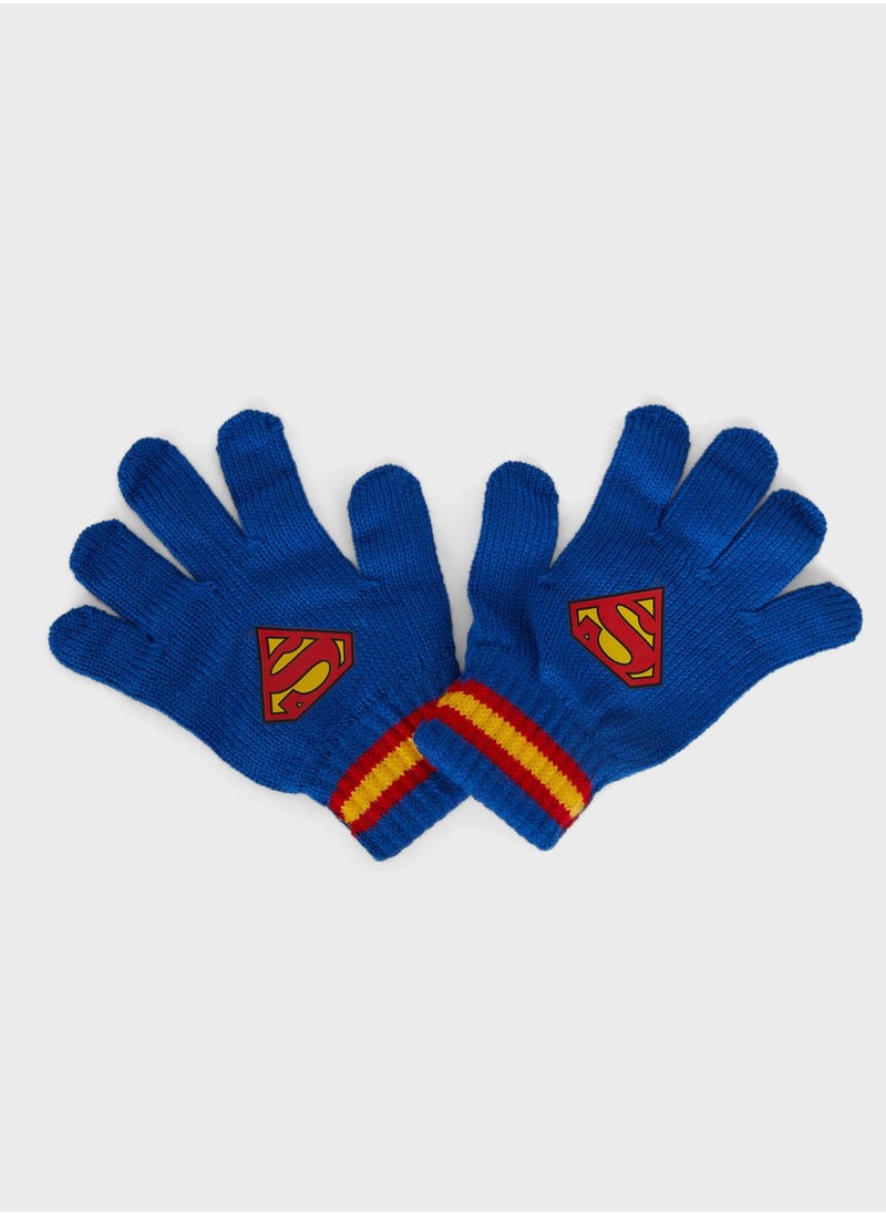 DeFacto - Kids Superman Knitted Gloves - Image 1