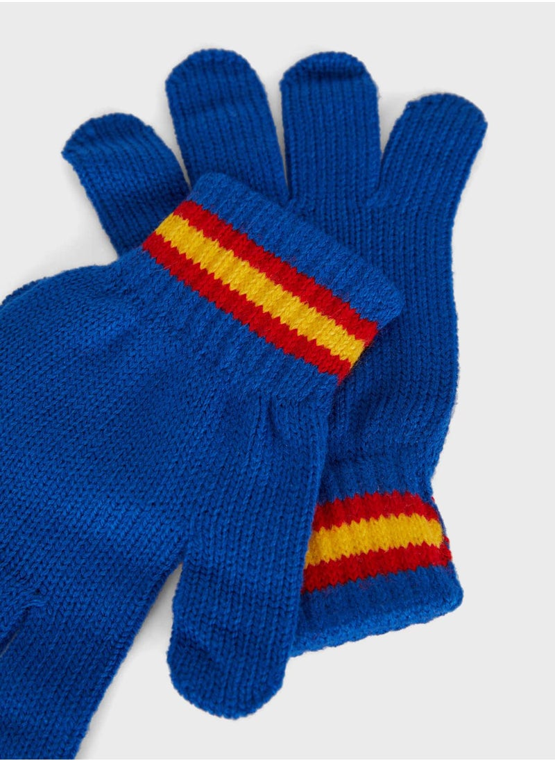 DeFacto - Kids Superman Knitted Gloves - Image 1
